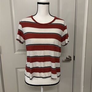 Tilly's red and white striped basic soft tee size L